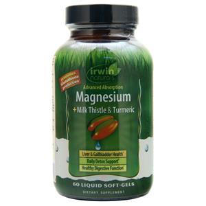 Irwin Naturals Magnesium + Milk Thistle & Turmeric  60 sgels