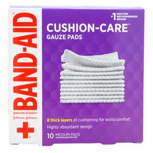 Band-Aid Cushion-Care Gauze Pads Medium 10 pads