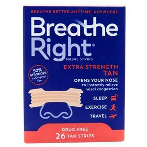 Breathe Right Nasal Strips - Extra Strength Tan  26 strip