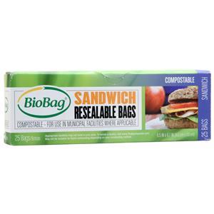 BioBag Sandwich Resealable Bags  25 count