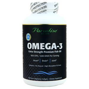 Paradise Herbs Omega-3 Extra Strength Premium Fish Oil  180 sgels