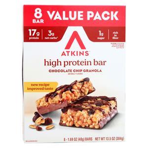 Atkins High Protein Bar Chocolate Chip Granola 8 bars