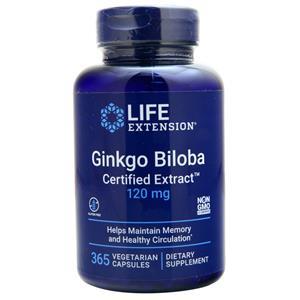 Life Extension Ginkgo Biloba Certified Extract (120mg)  365 vcaps
