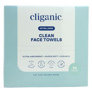 Cliganic Clean Face Towels Extra Large 50 count