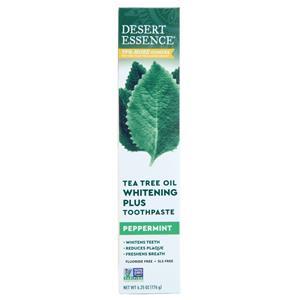 Desert Essence Tea Tree Oil Whitening Plus Toothpaste Peppermint 6.25 oz
