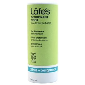 Lafe's Natural Bodycare Deodorant Stick in Paper Barrel Citrus + Bergamot 2.25 oz
