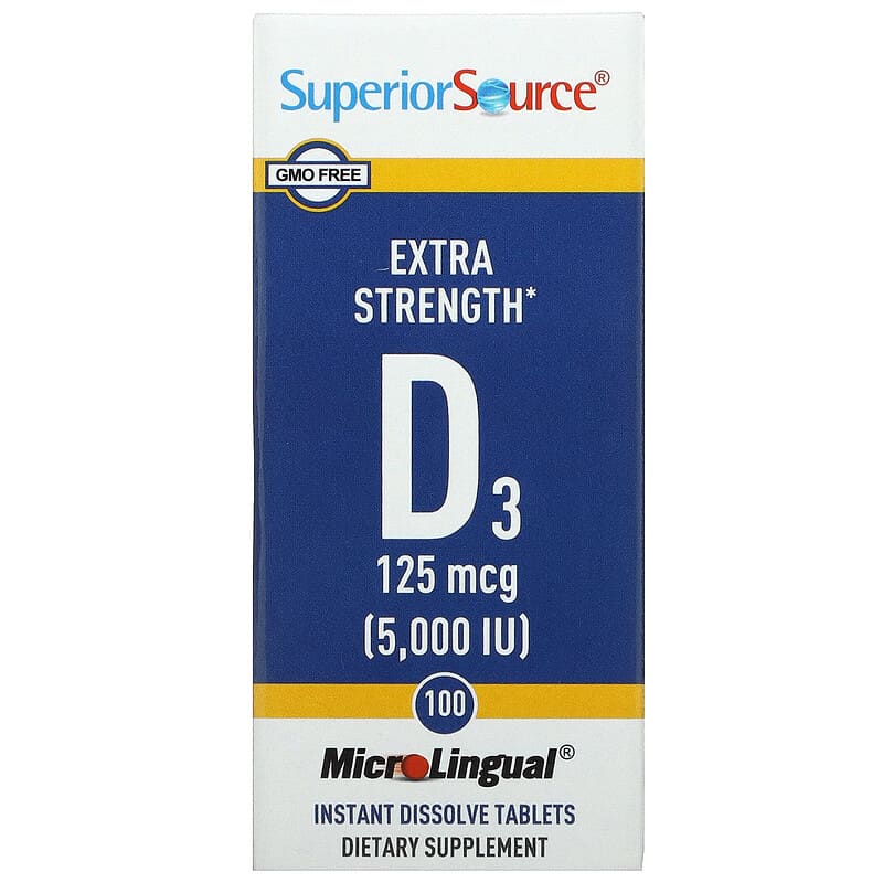 Superior Source MicroLingual Extra Strength D3 (5000IU)  100 tabs
