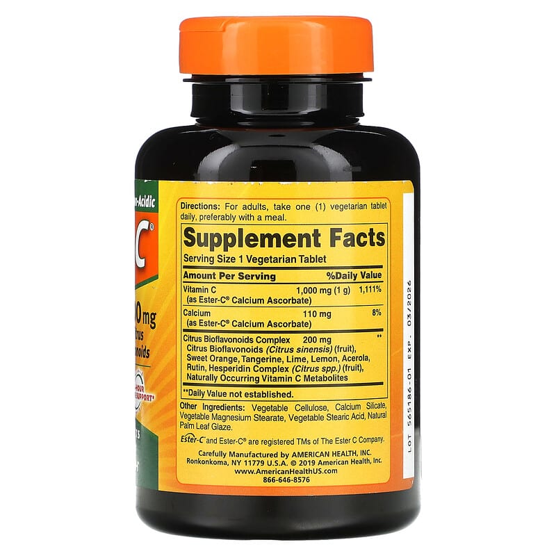 American Health Ester-C with Citrus Bioflavonoids Vegetarian (1000mg)  120 tabs