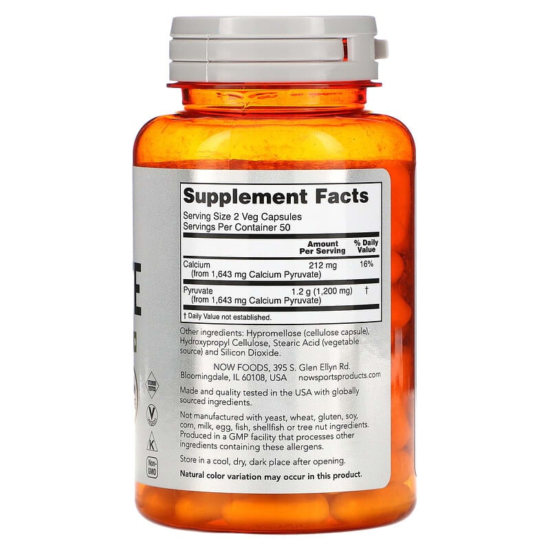 Now Pyruvate (600mg)  100 caps