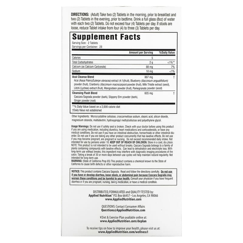 Applied Nutrition 14-Day Acai Berry Cleanse  56 tabs