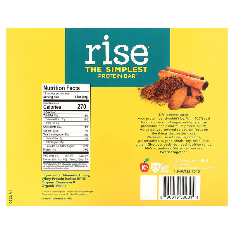 Rise Bar Rise Protein Bar Snicker Doodle 12 bars