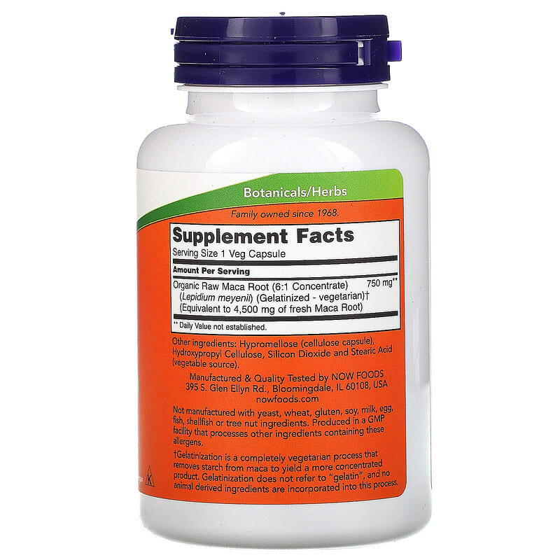Now Raw Maca (750mg)  90 vcaps