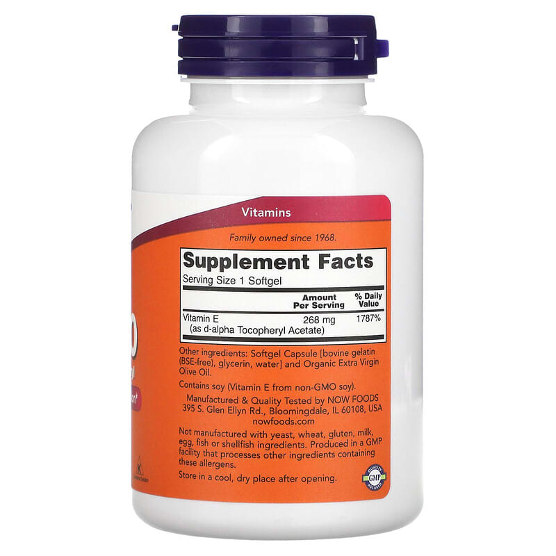 Now E-400 (d-alpha Tocopheryl)  250 sgels