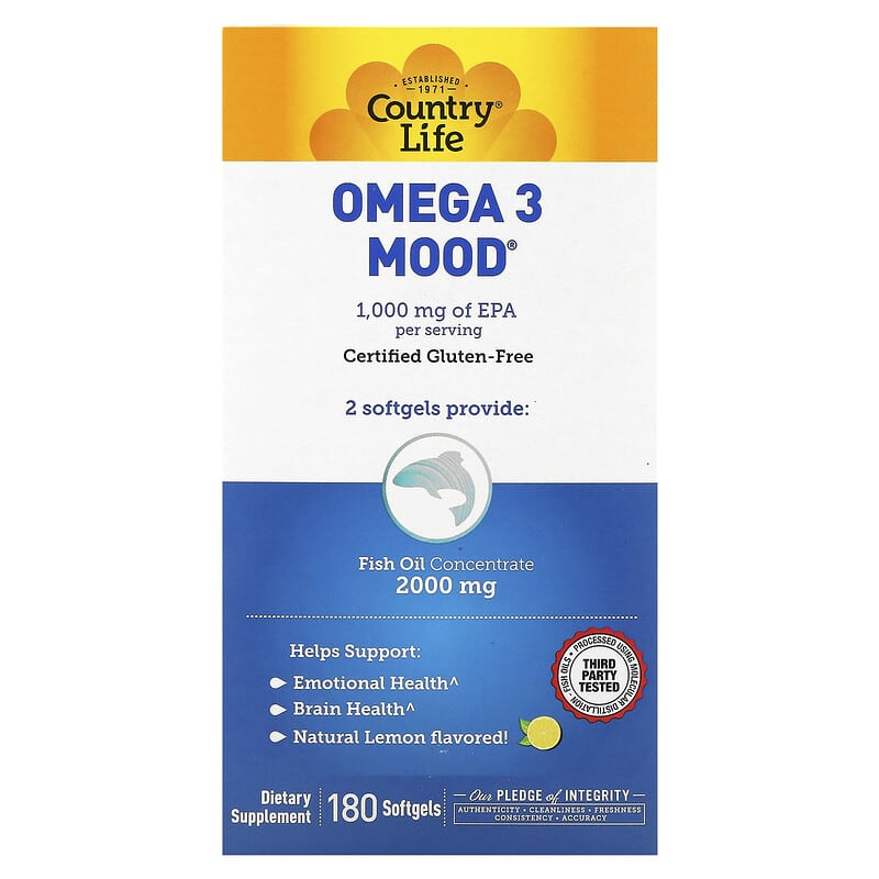 Country Life Omega 3 Mood  180 sgels