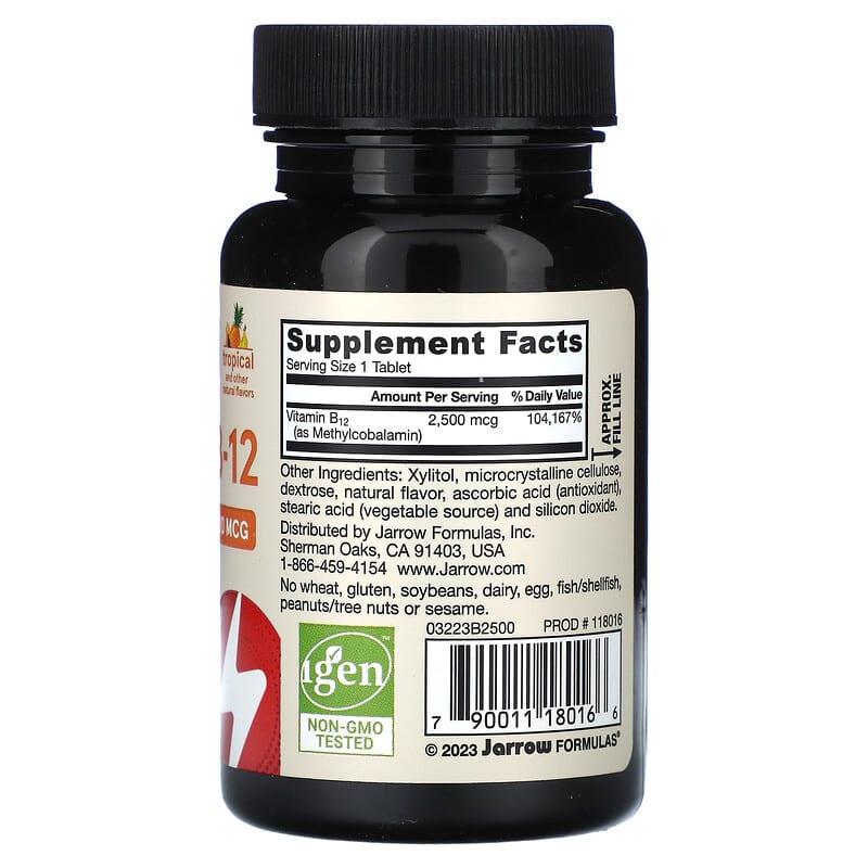 Jarrow Methyl B-12 (2500mcg) Tropical 100 lzngs