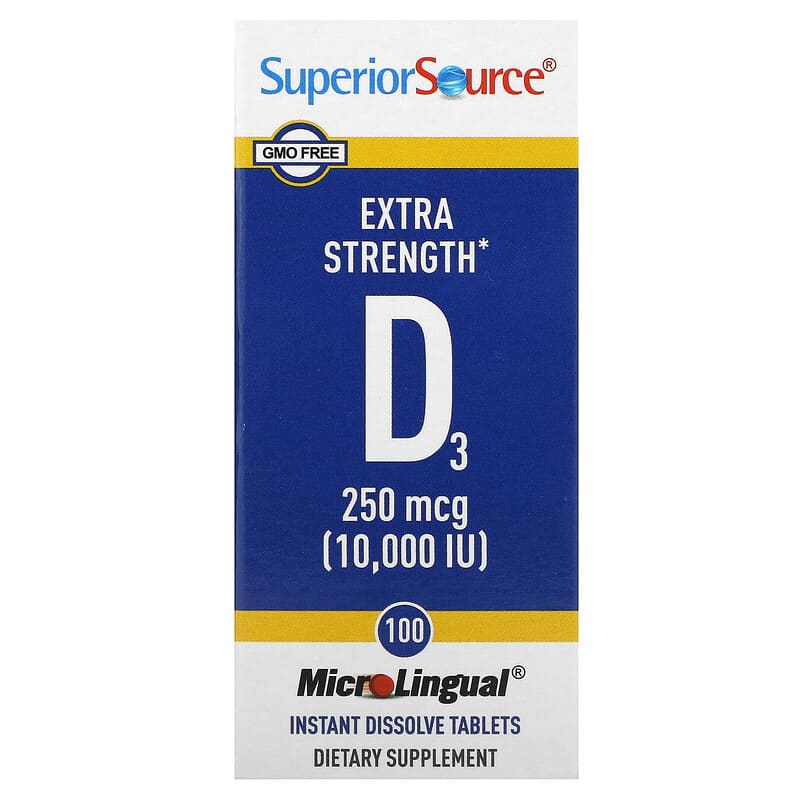 Superior Source MicroLingual Extra Strength D3 (10000IU)  100 tabs