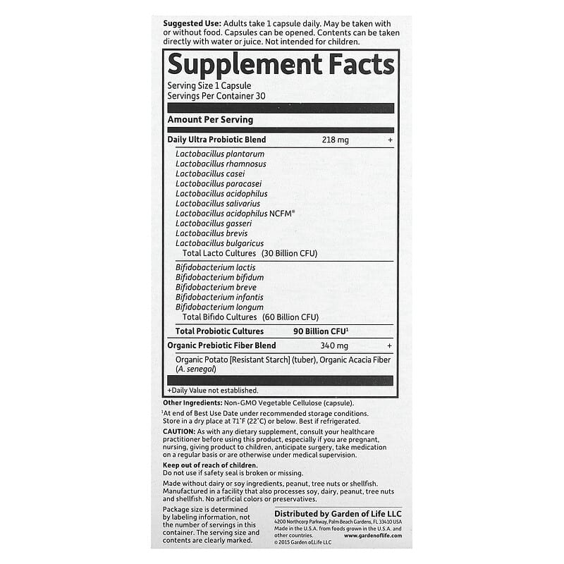 Garden Of Life Dr. Formulated Probiotics - Once Daily Ultra 90 Billion  30 vcaps