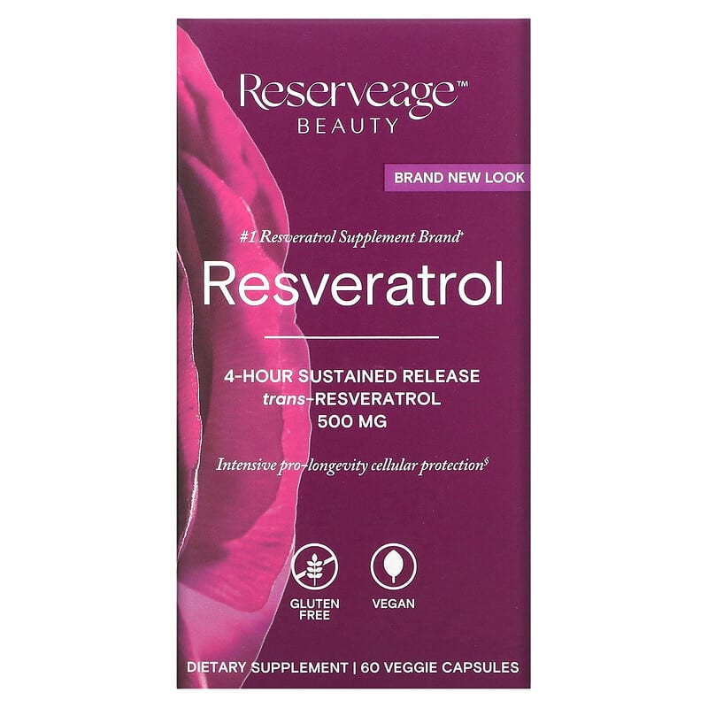 Reserveage Organics Resveratrol (500mg)  60 vcaps