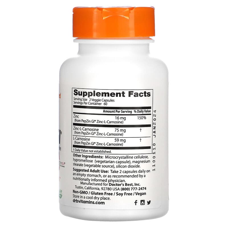 Doctor's Best PepZinGI  120 vcaps