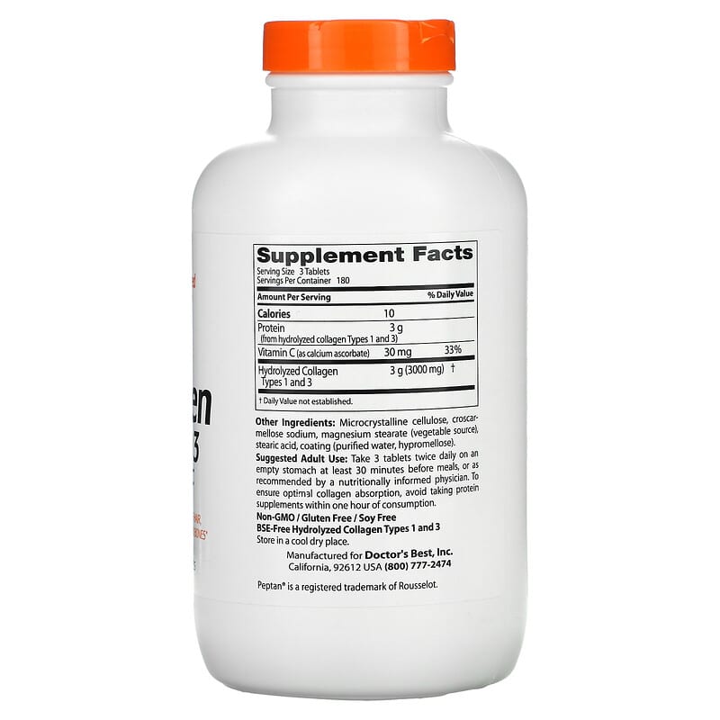 Doctor's Best Collagen Types 1 and 3 with Vitamin C  540 tabs
