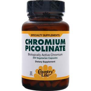 Country Life Chromium Picolinate (200mcg)  200 vcaps