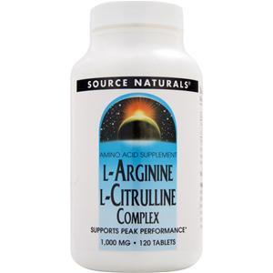 Source Naturals L-Arginine L-Citrulline Complex (1000mg)  120 tabs