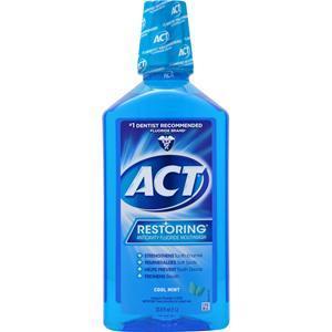 Chattem ACT Restoring Anticavity Flouride Mouthwash Cool Splash Mint 33.8 fl.oz