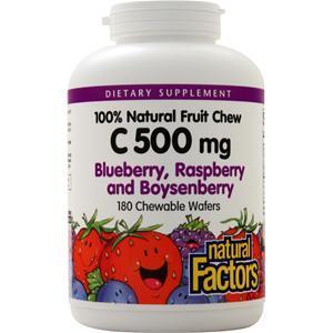 Natural Factors 100% Natural Fruit Chew C (500mg) Mixed Berries 180 wafrs