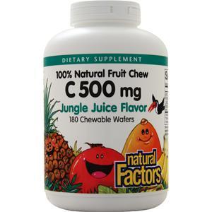 Natural Factors 100% Natural Fruit Chew C (500mg) Jungle Juice 180 wafrs