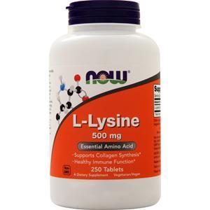 Now L-Lysine (500mg) Pharmaceutical Grade 250 tabs