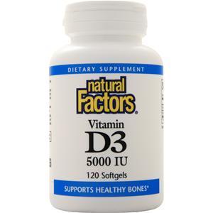 Natural Factors Vitamin D3 (5000IU)  120 sgels