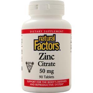 Natural Factors Zinc Citrate (50mg)  90 tabs