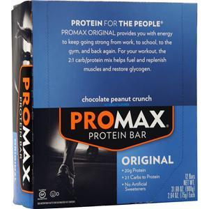 Promax Original Protein Bar Chocolate Peanut Crunch 12 bars