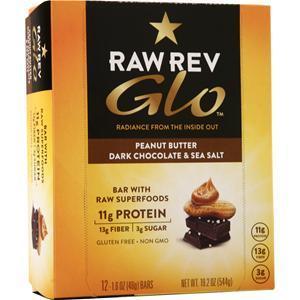 Raw Indulgence Raw Rev Glo Bar PB Dark Choc. & Sea Salt 12 bars