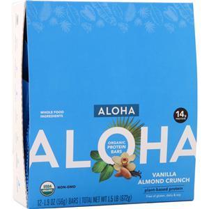 Aloha Organic Protein Bar - Plant Based Vanilla Almond Crunch 12 bars
