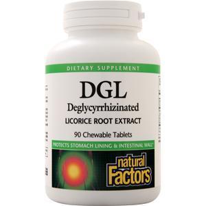 Natural Factors DGL - Deglycyrrhizinated Licorice Root Extract (400mg)  90 chews