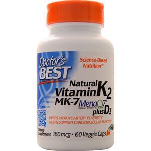 Doctor's Best Natural Vitamin K2 - MK-7 plus D3  60 vcaps