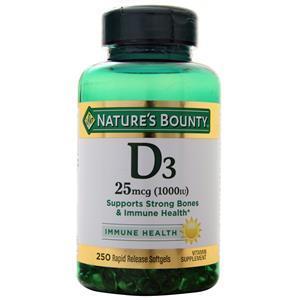 Nature's Bounty D3 (25mcg/1000IU)  250 sgels