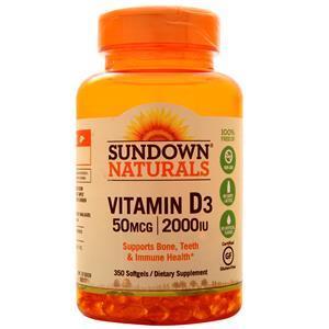 Sundown Naturals Vitamin D3 (50mcg/2000IU)  350 sgels