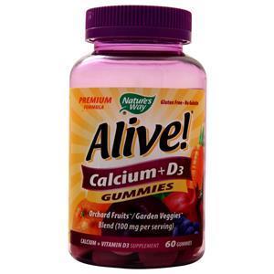 Nature's Way Alive! Calcium + D3 Gummies Cherry & Strawberry 60 gummy