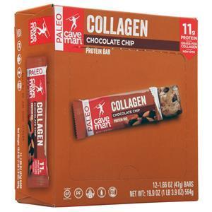 Caveman Foods Collagen Protein Bar Chocolate Chip 12 bars