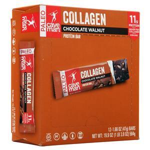 Caveman Foods Collagen Protein Bar Chocolate Walnut 12 bars