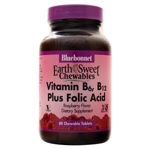 Bluebonnet Earth Sweet Chewables - Vitamin B6, B12 Plus Folic Acid Raspberry 60 tabs