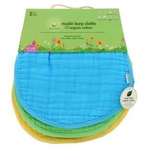 Green Sprouts Muslin Burp Cloths Aqua Set 3 pack