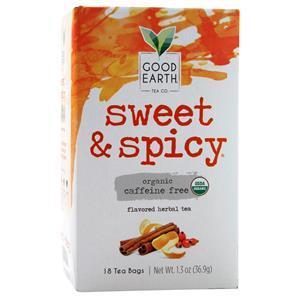 Good Earth Teas Organic Sweet & Spicy Tea Caffeine Free 18 pckts