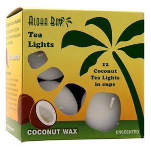 Aloha Bay Coconut Tea Lights White - Unscented 12 count