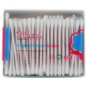 Maxim Hygiene Organic Cotton Swabs  200 count