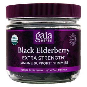 Gaia Herbs Black Elderberry - Immune Support Gummies (Extra Strength)  80 gummy