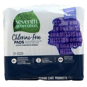 Seventh Generation Chlorine-Free Ultra-Thin Pads Regular (with Wings) 18 pads