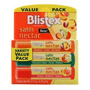 Blistex Satin Nectar - Variety Value Pack Pineapple, Passion Fruit & Peach 3 pack